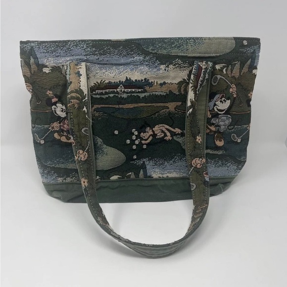 Disney Vintage Mickey Mouse Minnie Mouse Pluto Green Golf Tote - Picture 4 of 6